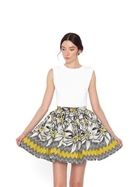 Alice + Olivia Tania Floral Pleated Mini Skirt Size 6